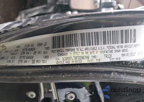 2015 Ram 1500 Big Horn из США, поврежденный, VIN 3C6RR7LT8FG596708